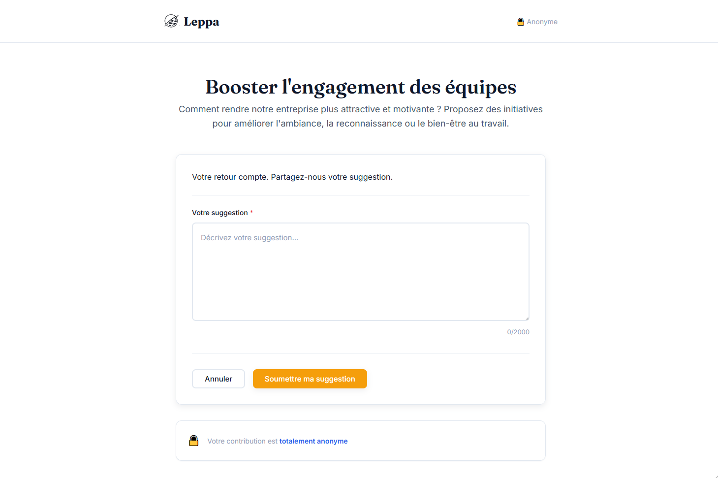 Aperçu 2 de Leppa - Boîte à idées en ligne